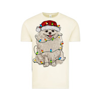 Vintage Arctic white pomeranian with christmas lights Vintage Tee - RanaPortraitStore
