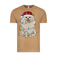 Vintage Camel white pomeranian with christmas lights Vintage Tee - RanaPortraitStore