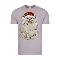 Vintage Zinc white pomeranian with christmas lights Vintage Tee - RanaPortraitStore