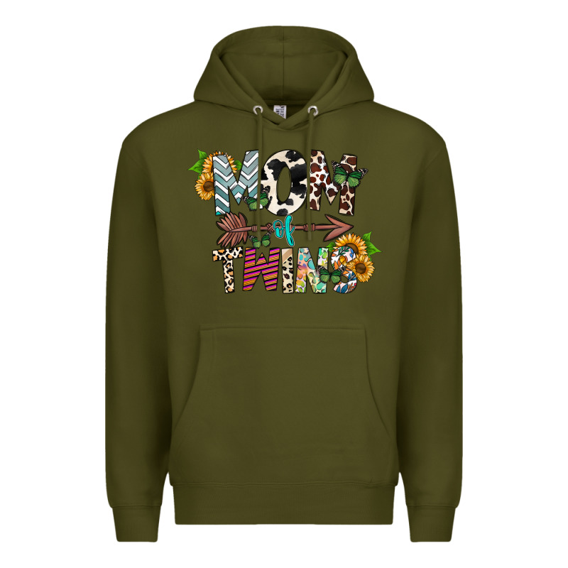 Mom Of Twins Premium Hoodie by CowhideDigitalArt | Teevron
