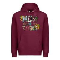 Burgundy mom of twins Premium Hoodie - CowhideDigitalArt
