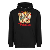 Black be my valentine with playing cards and key Heavyweight Hoodie - AdoDesignShop