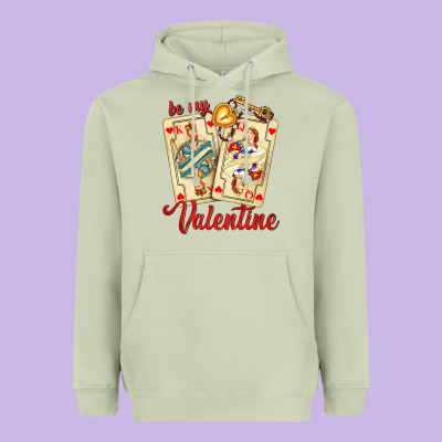 Be My Valentine With Playing Cards And Key Heavyweight Hoodie Designed By Adodesignshop