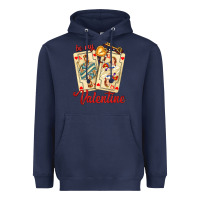 Navy be my valentine with playing cards and key Heavyweight Hoodie - AdoDesignShop