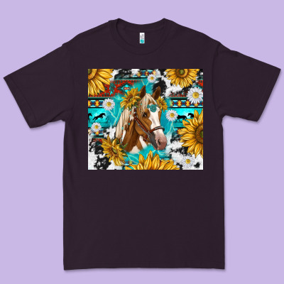 Cowhide Aztec Horse Premium Tee Designed By Tumblerdesignbyshophia