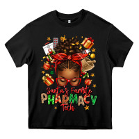 Black santas favorite pharmacy tech afro messy bun Heavy Core Tee - texasbilliewilder