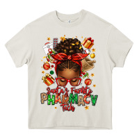 Cream santas favorite pharmacy tech afro messy bun Heavy Core Tee - texasbilliewilder