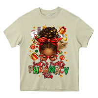 Mossy santas favorite pharmacy tech afro messy bun Heavy Core Tee - texasbilliewilder