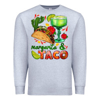 Heather Grey margarita and taco Premium Sweatshirt - AdoDesignShop