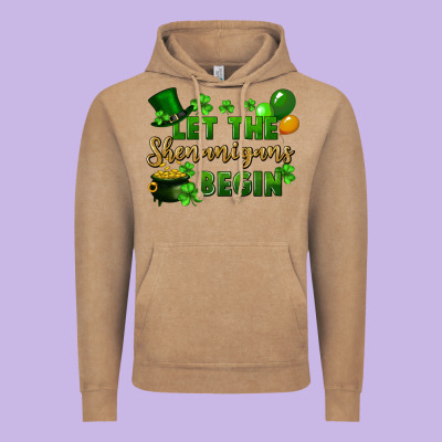 Let The Shenanigans Begin St. Patricks Day Vintage Hoodie Designed By Fadigitalartstudio