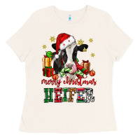 Bone merry christmas heifer cow Ladies Tee - CowGirlArtShop