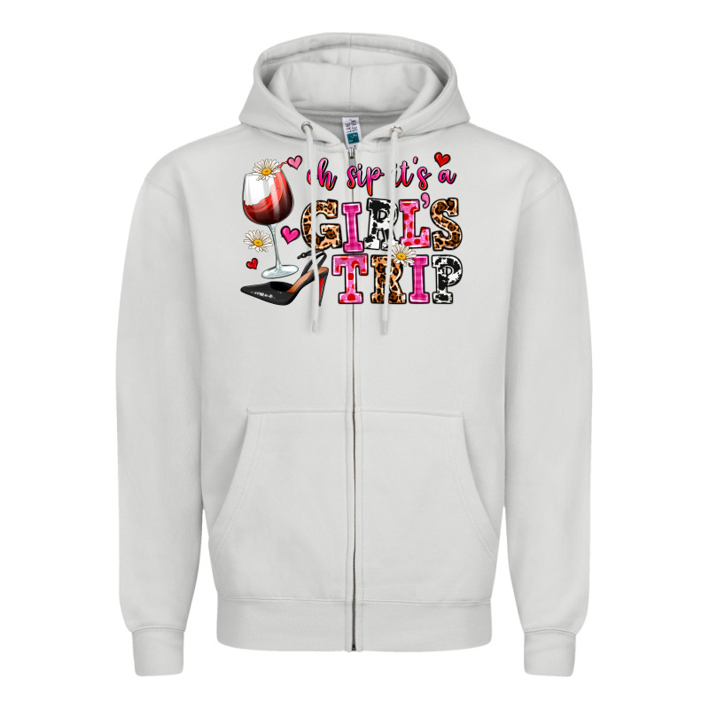 Oh Sip Its A Girls Trip Zipper Hoodie by AdoDesignShop | Teevron