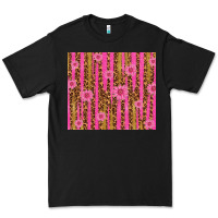 Black glitter pink stripe leopard pattern with flowers Premium Tee - TumblerDesignByShophia