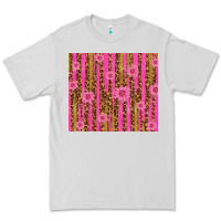 Dove Grey glitter pink stripe leopard pattern with flowers Premium Tee - TumblerDesignByShophia