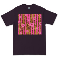Plum glitter pink stripe leopard pattern with flowers Premium Tee - TumblerDesignByShophia
