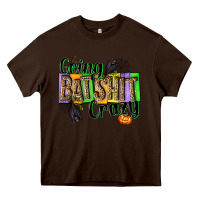 Chocolate Brown Going bat shit crazy Heavy Core Tee - NancyCooperArtShop