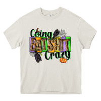 Cream Going bat shit crazy Heavy Core Tee - NancyCooperArtShop