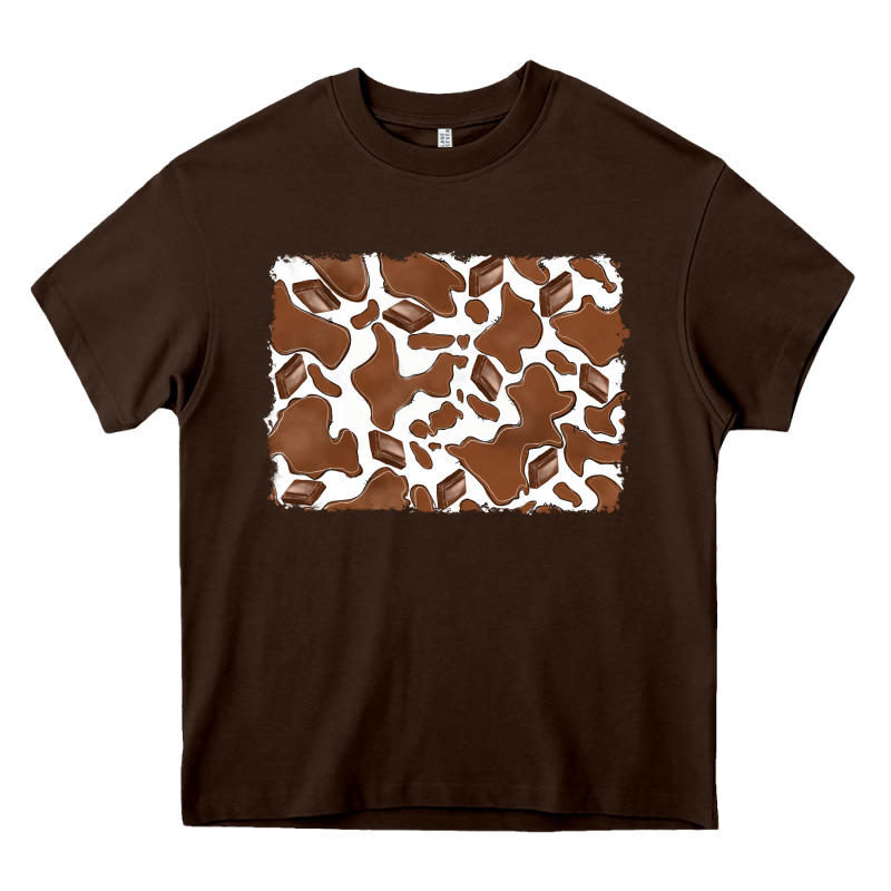 Distressed Chocolate Milkshake Cowhide Heavy Core Tee by RanaPortraitStore | Teevron