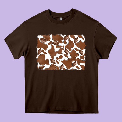 Distressed Chocolate Milkshake Cowhide Heavy Core Tee Designed By Ranaportraitstore