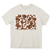 Cream distressed chocolate milkshake cowhide Heavy Core Tee - RanaPortraitStore