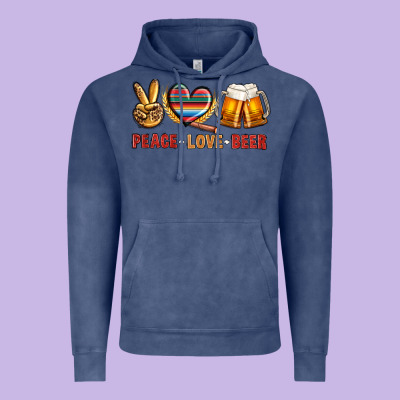 Peace Love Beer Bbs Vintage Hoodie Designed By Bundleandbundleshop