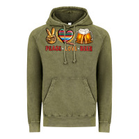 Vintage Olive peace love beer bbs Vintage Hoodie - BundleAndBundleShop