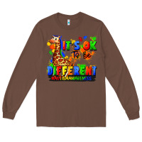 Chestnut it's ok to be different autism awareness Long Sleeve Tee - FaDigitalArtStudio