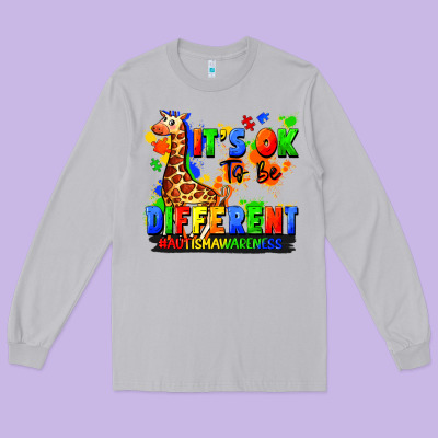It's Ok To Be Different Autism Awareness Long Sleeve Tee Designed By Fadigitalartstudio