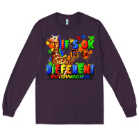 Plum it's ok to be different autism awareness Long Sleeve Tee - FaDigitalArtStudio