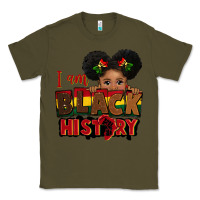 Army Green i am black history black girl peekaboo juneteenth Classic Tee - CowGirlArtShop
