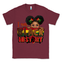 Burgundy i am black history black girl peekaboo juneteenth Classic Tee - CowGirlArtShop