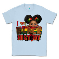 Dusty Blue i am black history black girl peekaboo juneteenth Classic Tee - CowGirlArtShop