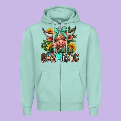 Just A Little Dramatic Zipper Hoodie Designed By Adodesignshop