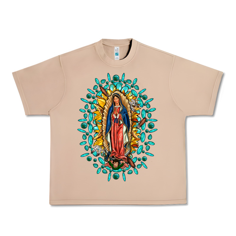 Our Lady Of Guadalupe Gemstone Sunflowers Urban Heavy Tee by FaDigitalArtStudio | Teevron