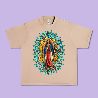 Our Lady Of Guadalupe Gemstone Sunflowers Urban Heavy Tee Designed By Fadigitalartstudio