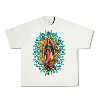 Pistachio Our Lady Of Guadalupe Gemstone Sunflowers Urban Heavy Tee - FaDigitalArtStudio
