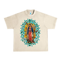 Sandshell Our Lady Of Guadalupe Gemstone Sunflowers Urban Heavy Tee - FaDigitalArtStudio