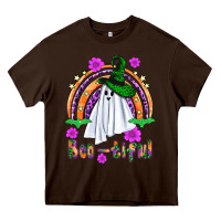 Chocolate Brown Boo-tiful ghost Heavy Core Tee - NancyCooperArtShop
