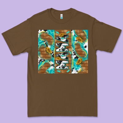 Cowhide Mama With Rustic Teal Wood Premium Tee Designed By Tumblerdesignbyshophia