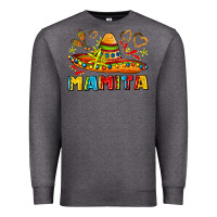 Charcoal Heather mamita and sombrero with lime flowers Premium Sweatshirt - AdoDesignShop