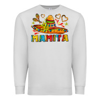 Dove Grey mamita and sombrero with lime flowers Premium Sweatshirt - AdoDesignShop
