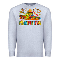 Heather Grey mamita and sombrero with lime flowers Premium Sweatshirt - AdoDesignShop