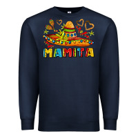 Navy mamita and sombrero with lime flowers Premium Sweatshirt - AdoDesignShop