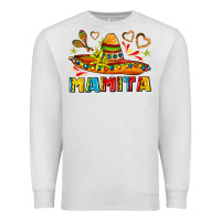 Oatmeal Heather mamita and sombrero with lime flowers Premium Sweatshirt - AdoDesignShop