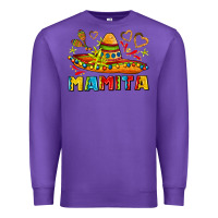 Purple mamita and sombrero with lime flowers Premium Sweatshirt - AdoDesignShop