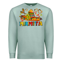 Seafoam mamita and sombrero with lime flowers Premium Sweatshirt - AdoDesignShop