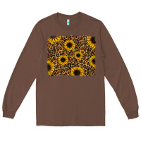 Chestnut leopard sunflowers background Long Sleeve Tee - RanaPortraitStore