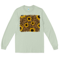 Matcha leopard sunflowers background Long Sleeve Tee - RanaPortraitStore