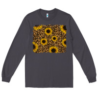 Smoke leopard sunflowers background Long Sleeve Tee - RanaPortraitStore