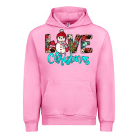 Fuchsia Pink love christmas snowman Urban Hoodie - JahusDesignShop